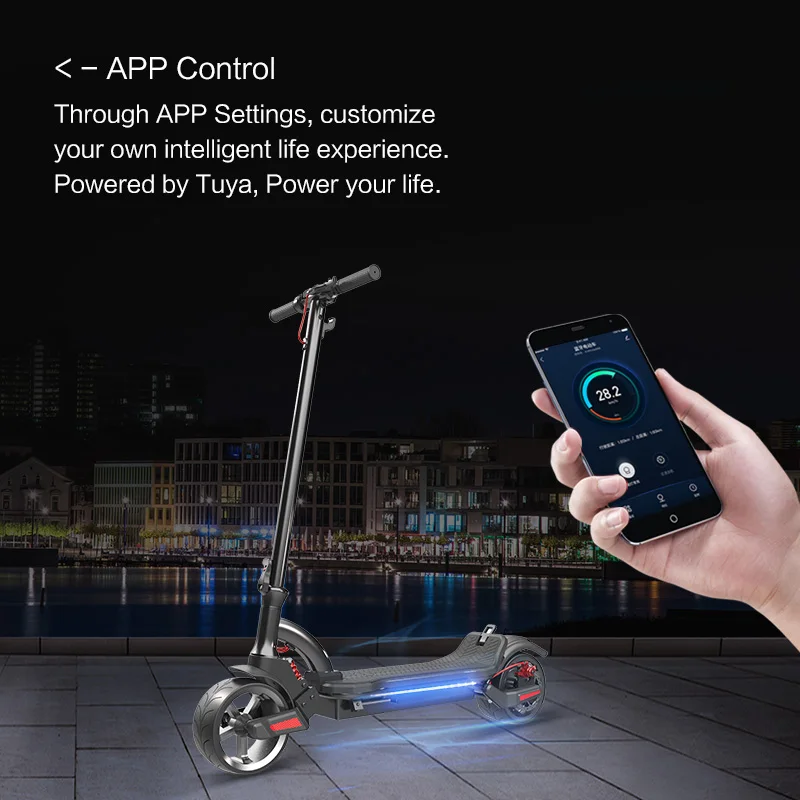 CE FCC RoHS Approved Pro Electric Scooter Folding Electric Bike with Tuya App Smart Control
