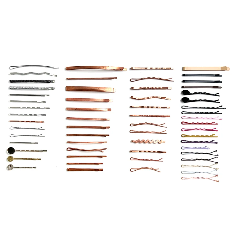Women hair accessories wholesale waved black hair grips bobby pins metal silver bobby hair pins