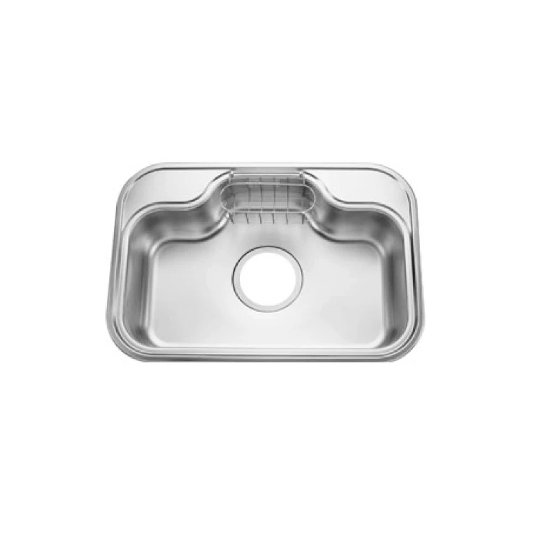 Korea modern Single Bowl Stainless Steel Kitchen Sink with strainer drain SUS304 topmount restaurant punch sink wash basin sink