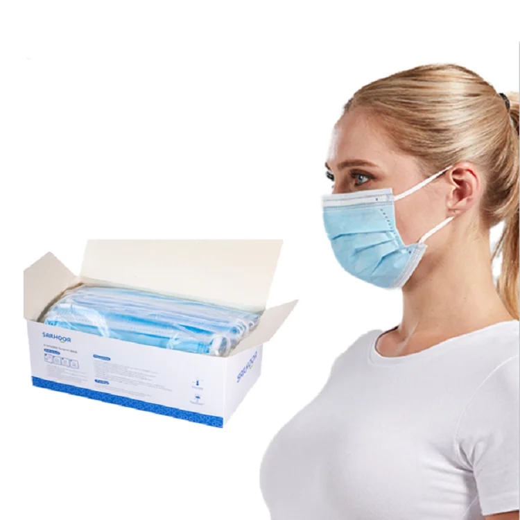 Заводской поставки ткань мелтблаун одноразовые 3 слоя маска для лица на ушных петлях для Non-медицинская защитная