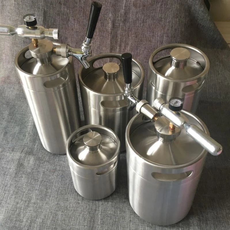 Beer Barrel Logo Color Painting Stainless Steel Customized Beer Keg US 20L 20 Litre Recycling Beer Brewing Equipment Support