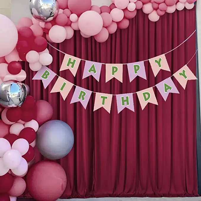 5ft x 7ft Customized Size Parties Wrinkle Free Photo Backdrop Drapes Fabric Birthday RED Ceremony curtain for wedding decoration