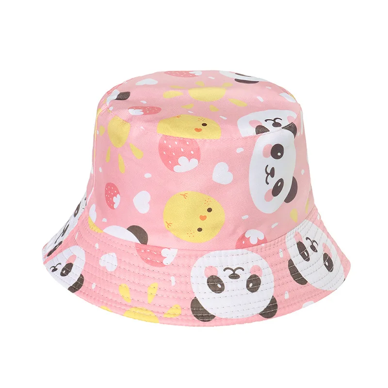 new hot selling high-quality student basin hat cute super cute panda cartoon sunscreen fisherman hat white bucket hat