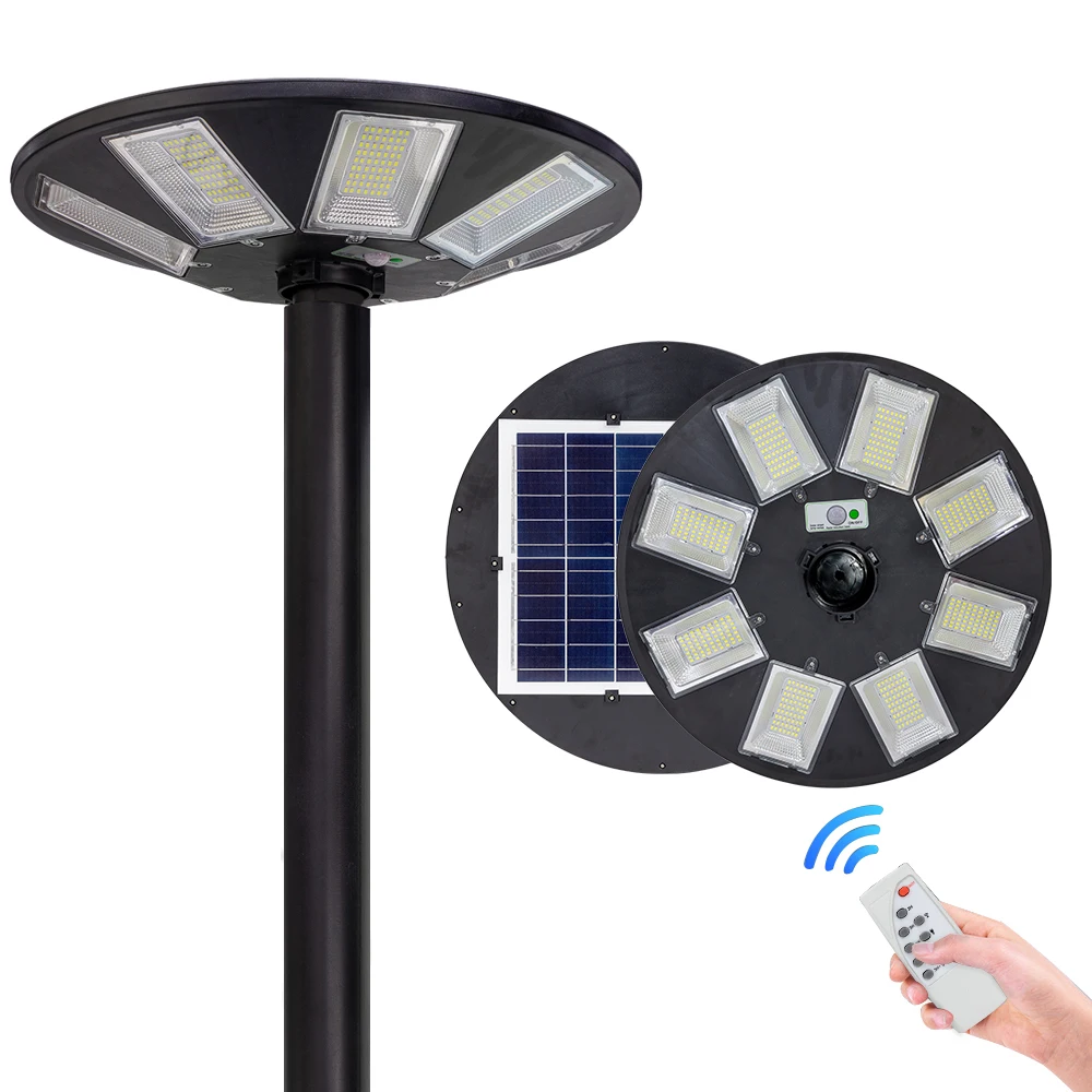 Yard Ufo Walkway Light 1000w Integrated Solar Bollard Abs Street Light With Motion Sensor
