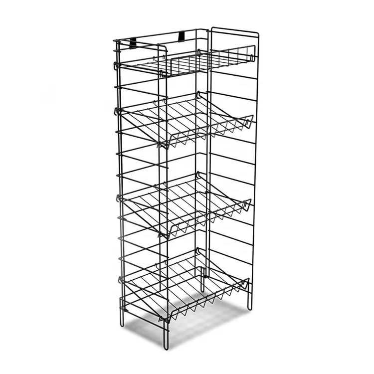 Convenience Store Multilayer Steel Storage Basket Stand Floor Rack Retail Metal Wire Bulk Food Snack Display Stand