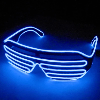 colorfully glow in dark light up flashing adult PC EL led glasses for party