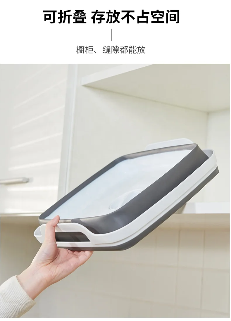 Foldable Dish Bin Kitchen Silicone Collapsible Wash Basin PP Folding Basket Basin of Wash Fruits and Vegetables