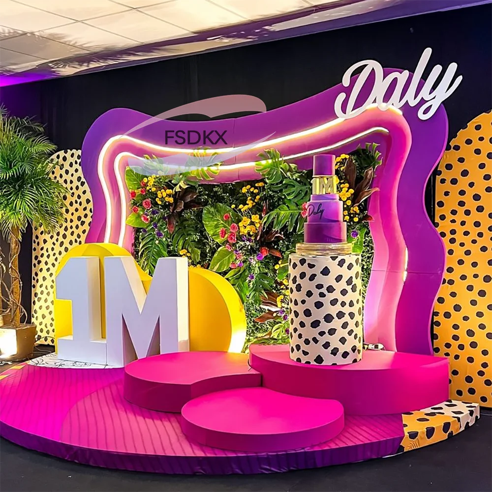 Wedding Supplier Cable With Engraving Acrylic Panel rgb 7 Colors Switch Panel