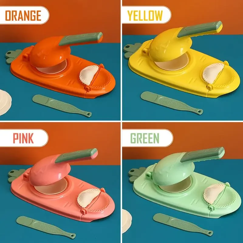 2-in-1 Efficient Dumpling Maker Manual Dough Presser Dumpling Wrapper Mold Dough Pressing Tool Kitchen Pastry Jiaozi Baking Tool