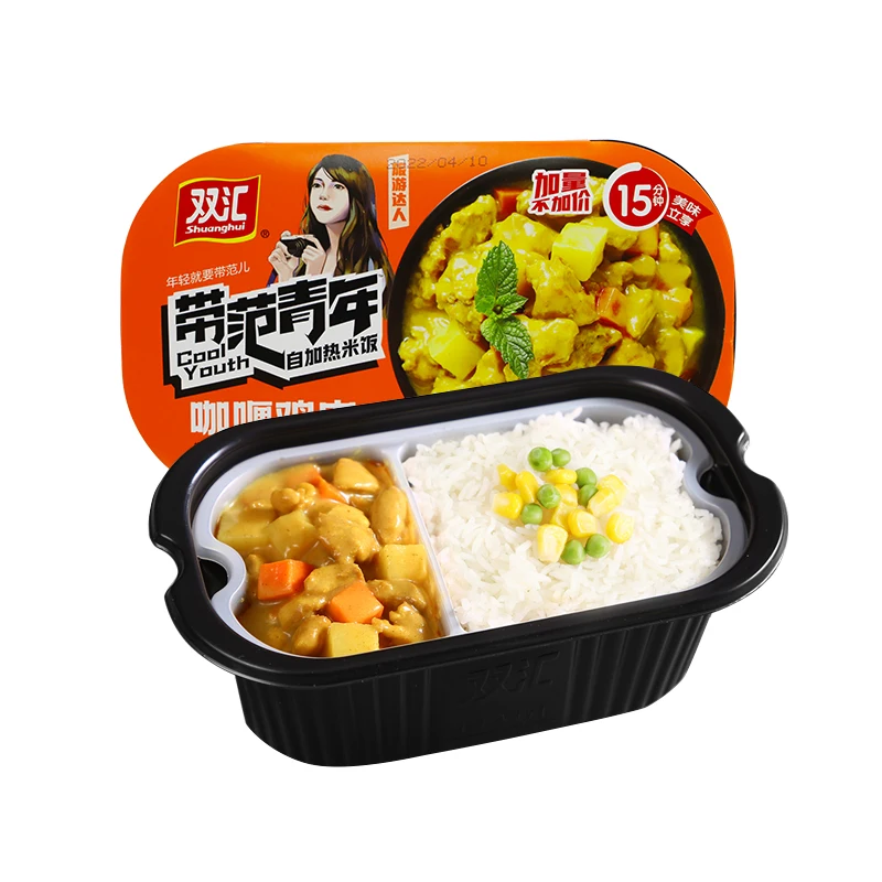 Оптовая продажа мгновенная нежареная еда вкусный самонагревающийся вкус карри