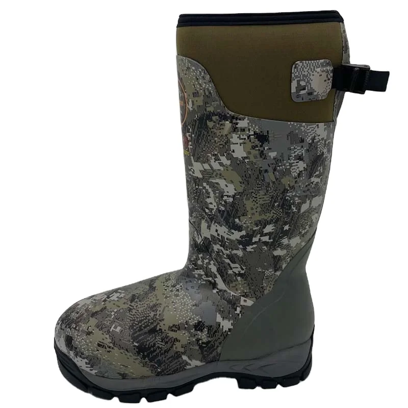 100% Waterproof with 1600 insulation Hunting Boots Natural Rubber Hunting Boots