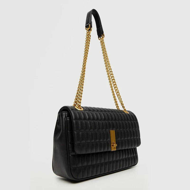 Single Golden Chain Shoulder Square Ladies Designer Small Crossbody Women Bag