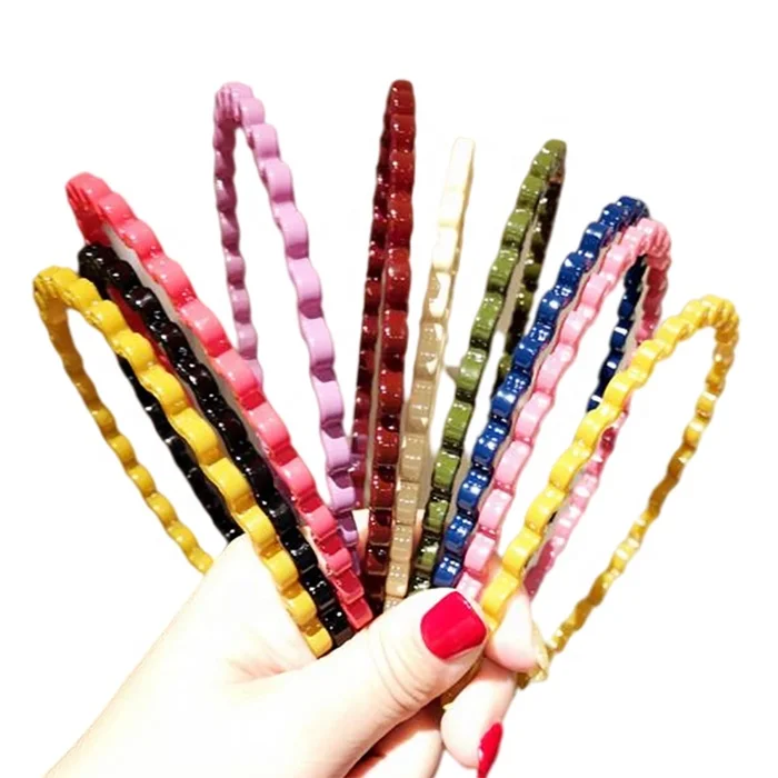 Joker simple hairband, candy-colored wavy acrylic hairpin, fashionable face-washing hard hair band
