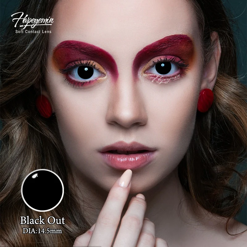 Hapeyemin  Crazy Halloween Cosplay lens 14.5mm  Lace Red Manufacture 40 Years Eyewear Contact Lenses