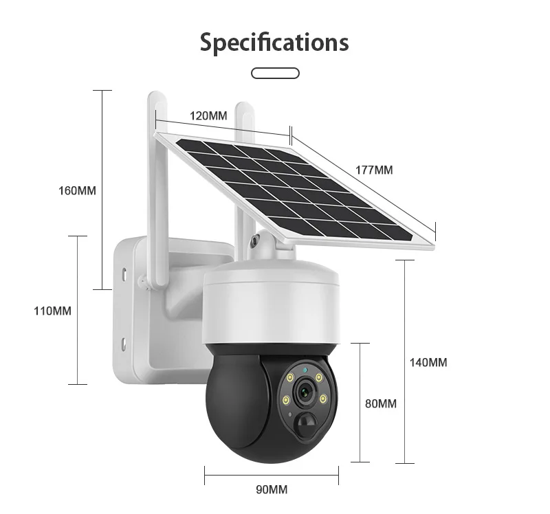 Wireless 3mp Ultra HD Camera Indoor and Outdoor WiFi Home 4G solar Monitor Waterproof Security Camera