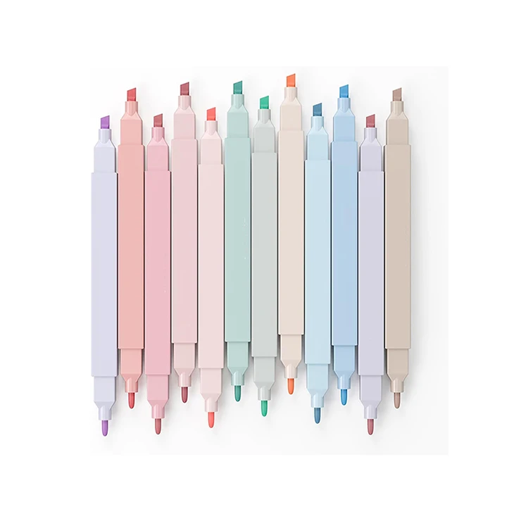 Factory EN71 1-2-3 MSDS Oem Bright Colored Bible Highlighter Marker Pen Set Kawaii Text Markers with Dual Tips for Bible