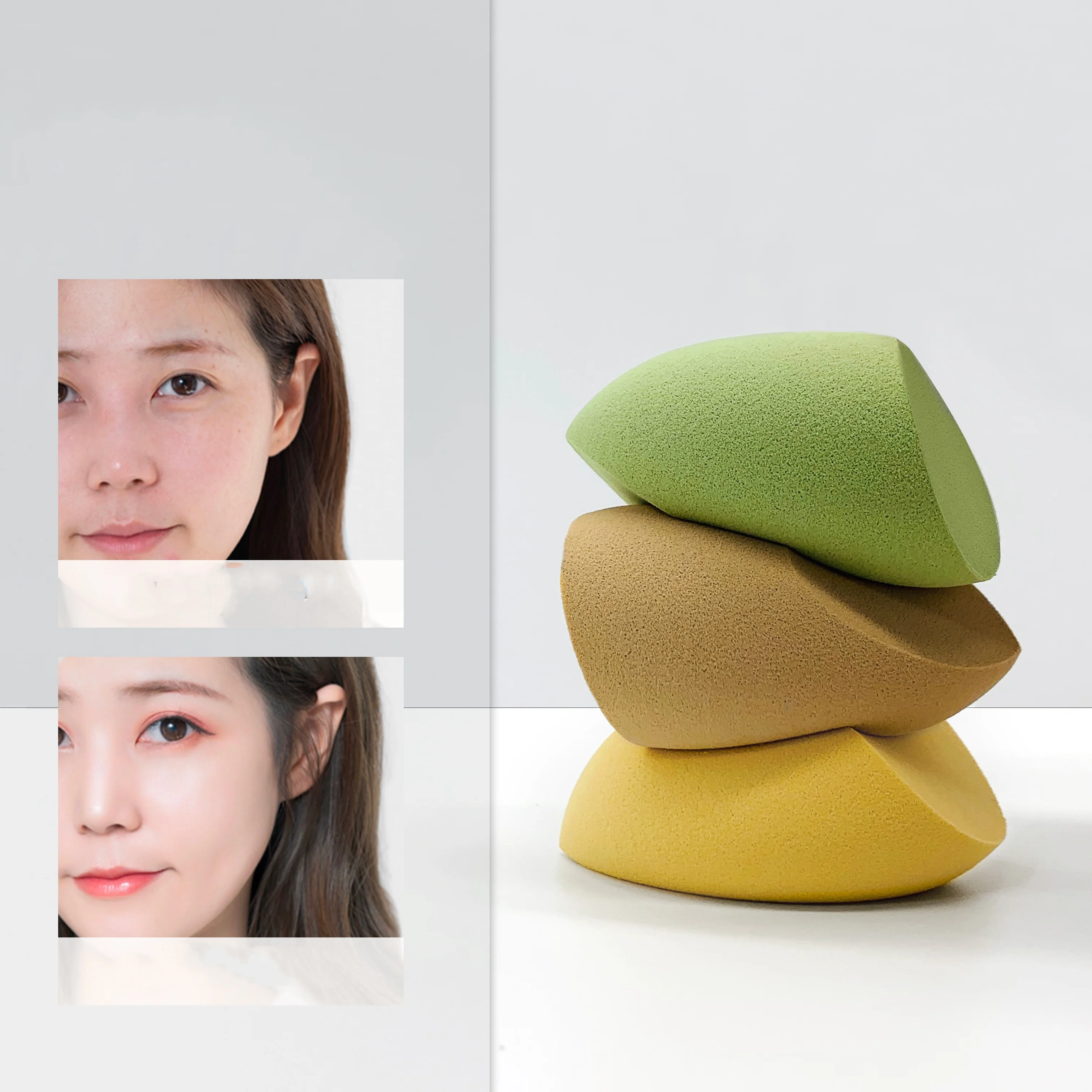 2pcs Beauty Egg Cosmetic Blender Customize Make Up Sponge Private Label Latex