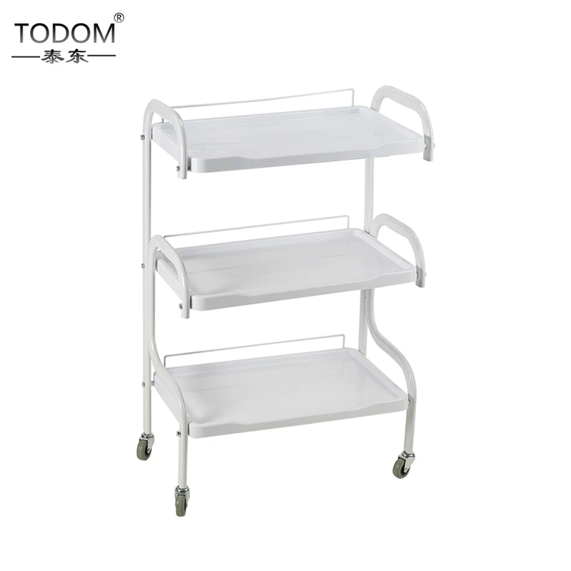 Best price of plastic drawers pedicure nail 4 wheels trolly cart nail salon furniture