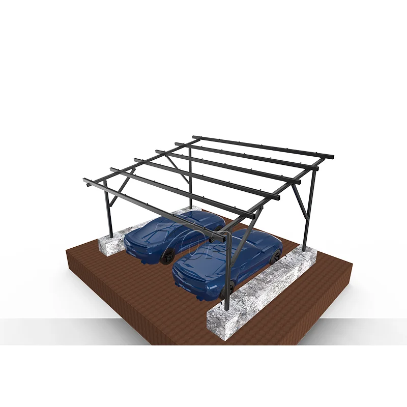 High Quality 2 cars Solar Panel Carport Racking System  Aluminium Solar Parking Garage Solar Carport Mounting