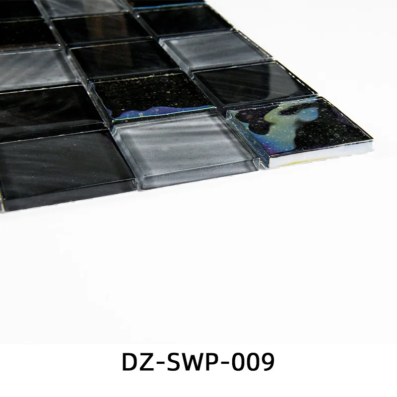 Custom Rainbow Mosaic Swimming pool Mosaic Swimming Pool Ceramic Tile Bathroom Crystal Black Mosaic Tiles With Varied Colors