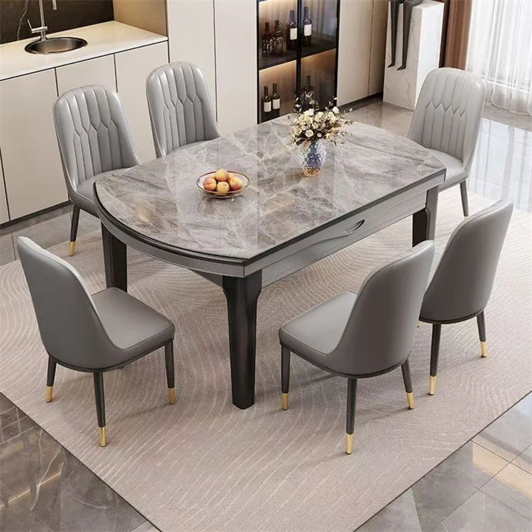 Modern Home Furniture Dinning Table Set 6 Seater Marble Dining Table For Restaurant