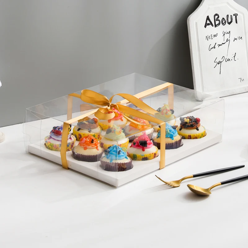 wholesale price clear cup cake box packaging box