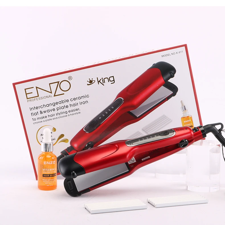 ENZO 2024 Titanium Flat Irons Salon Hotel Hair Straightener Oem Tourmaline Ceramic Flat Iron Hair Straighteners