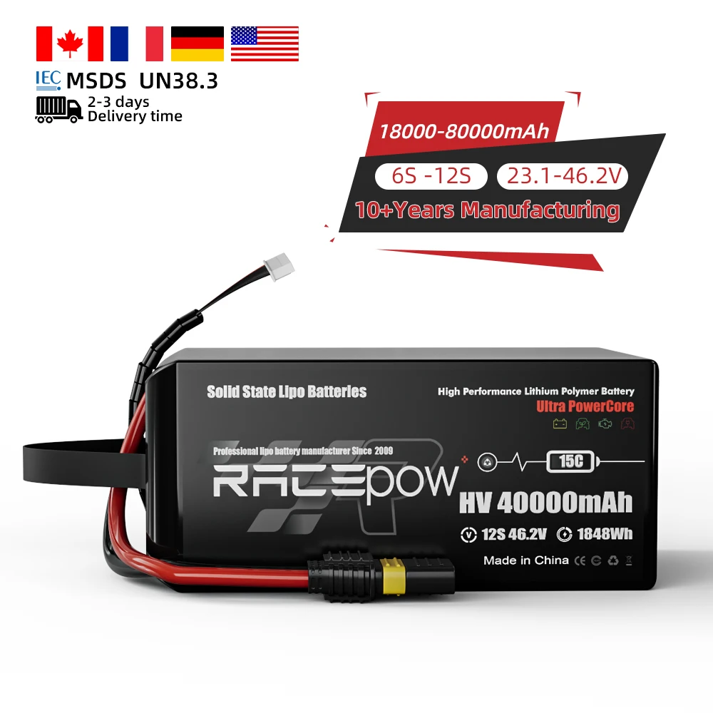Профессиональный аккумулятор 40000mAh 12s 46 2 v LiPo большой нагрузки мульти-роторный Аккумулятор для дрона
