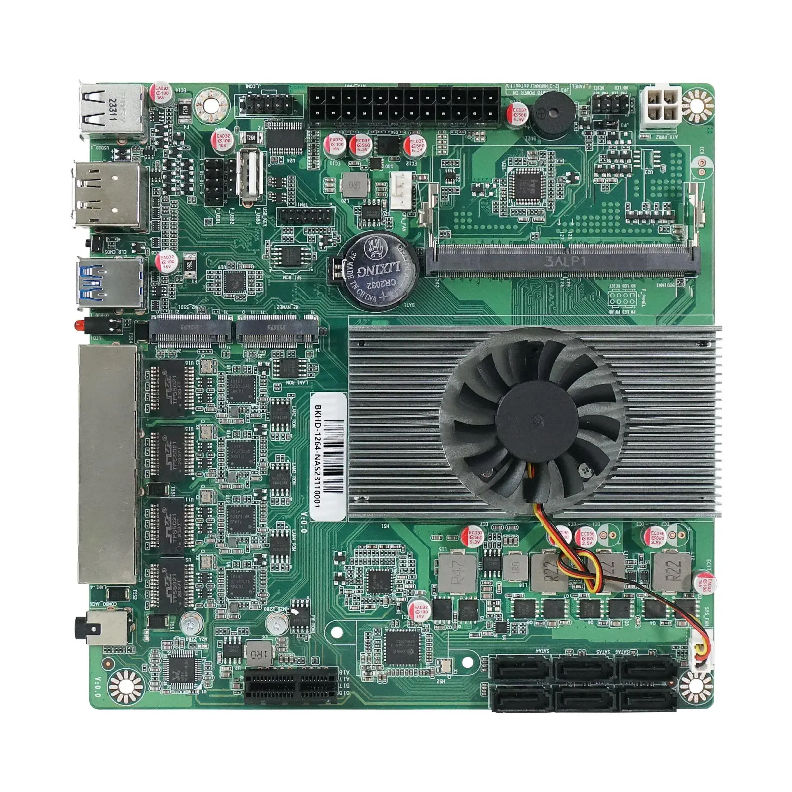 BKHD 1264NP N100 Processor Mini ITX Motherboard 4x2.5GbE i226 6xSATA Supports DIY Suitable for Building TureNAS Proxmox ESXi