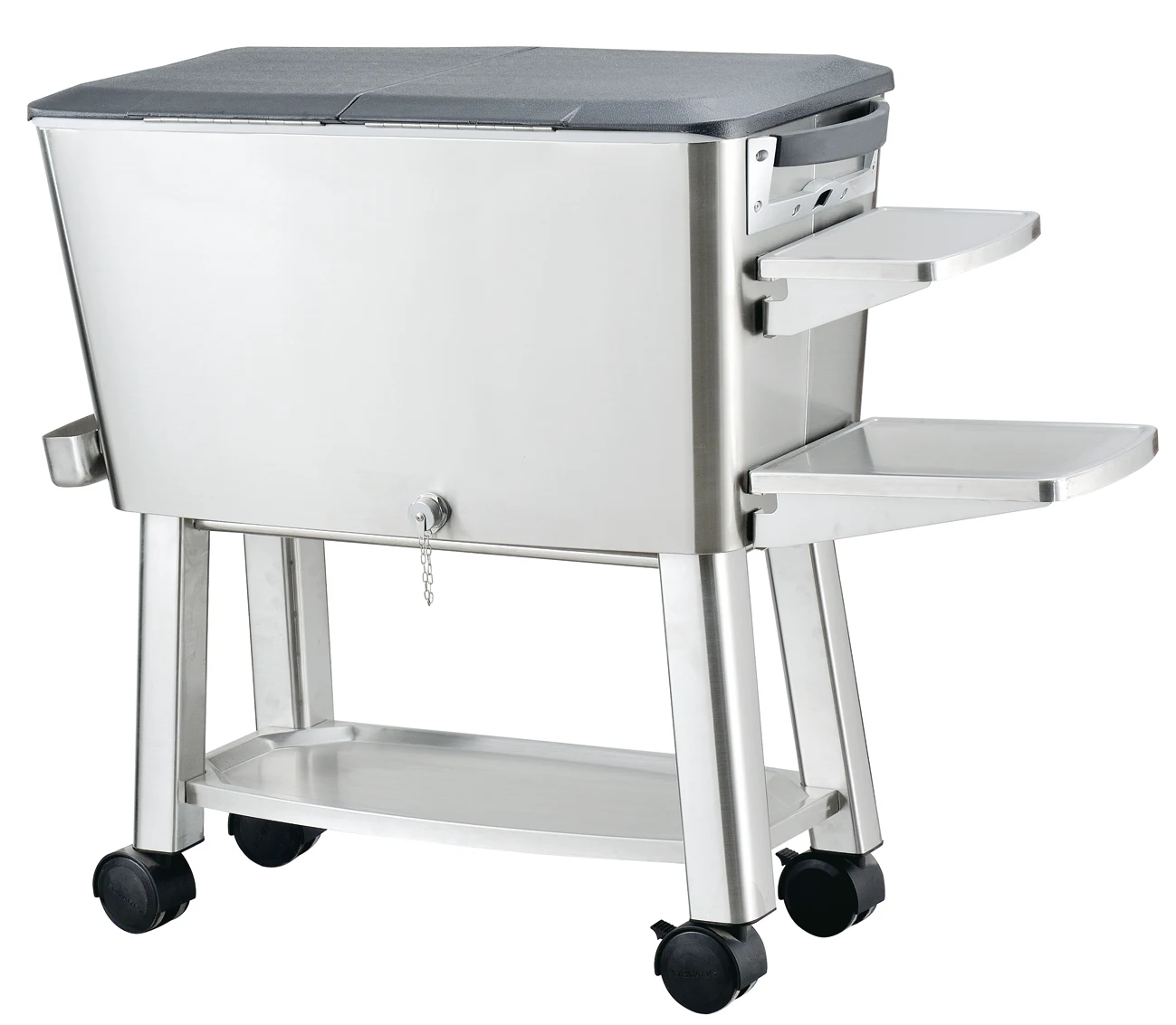 80QT pushcart beer retro metal ice box with wheel