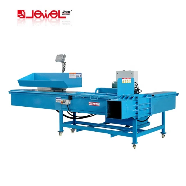 Horizontal Wiper weighing hydraulic bagging baler for wiping rags