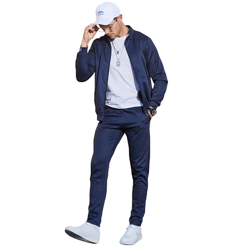 Zipper tracksuit for mens polyester clothes jogging sportswear custom tracksuit with logo