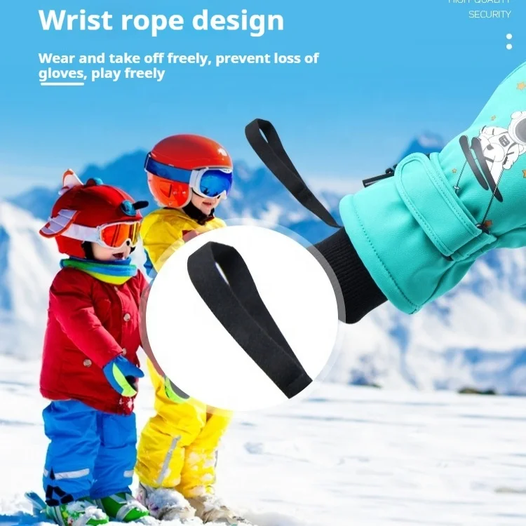 Custom High Density Durable Anti-slip Winter Ski Gloves For Children