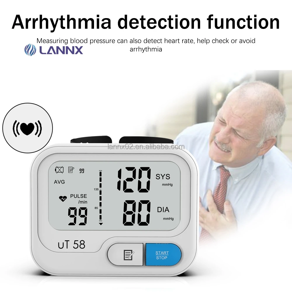 LANNX uT 58 Household Tensiometr Wrist Bp Monitor Measurement LCD Digital Display Sphygmomanometer Auto Blood Pressure Monitor