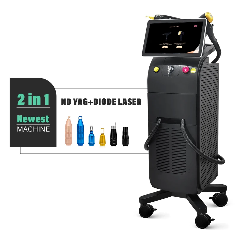 Ice Titanium 3 Waves 755 808 1064 Diode Laser Hair Removal Machine And Pico 2In1 Picosecond Nd Yag Laser Tattoo Removal Machine