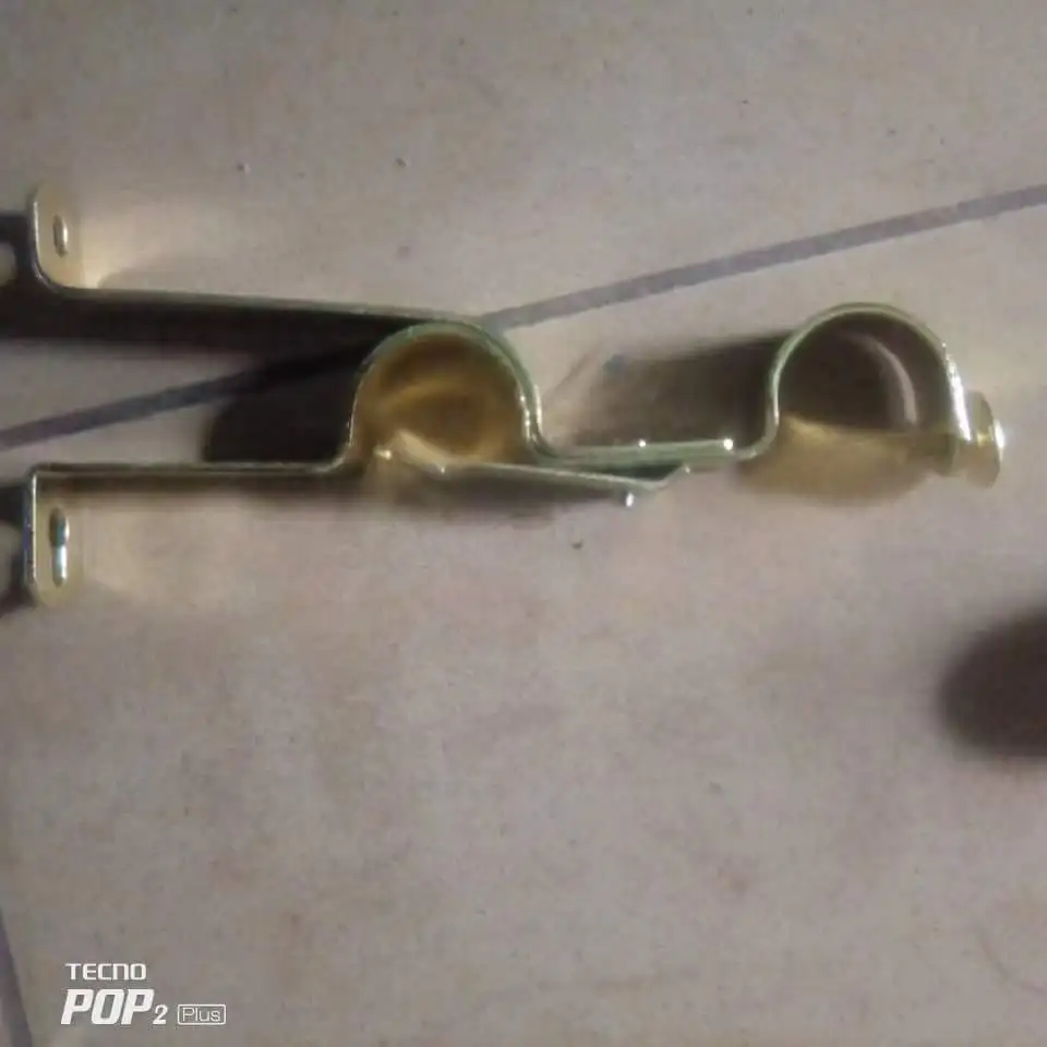 RTS 28mm diameter iron curtain rod finials double bracket and 6m threaded curtain rod black Russ nickel bronze gold in stock