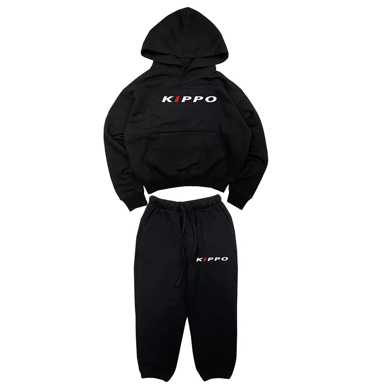 children winter clothes sports winter jacket and pants high street loose hoodie and sweatpants kids sports suit for boy and girl