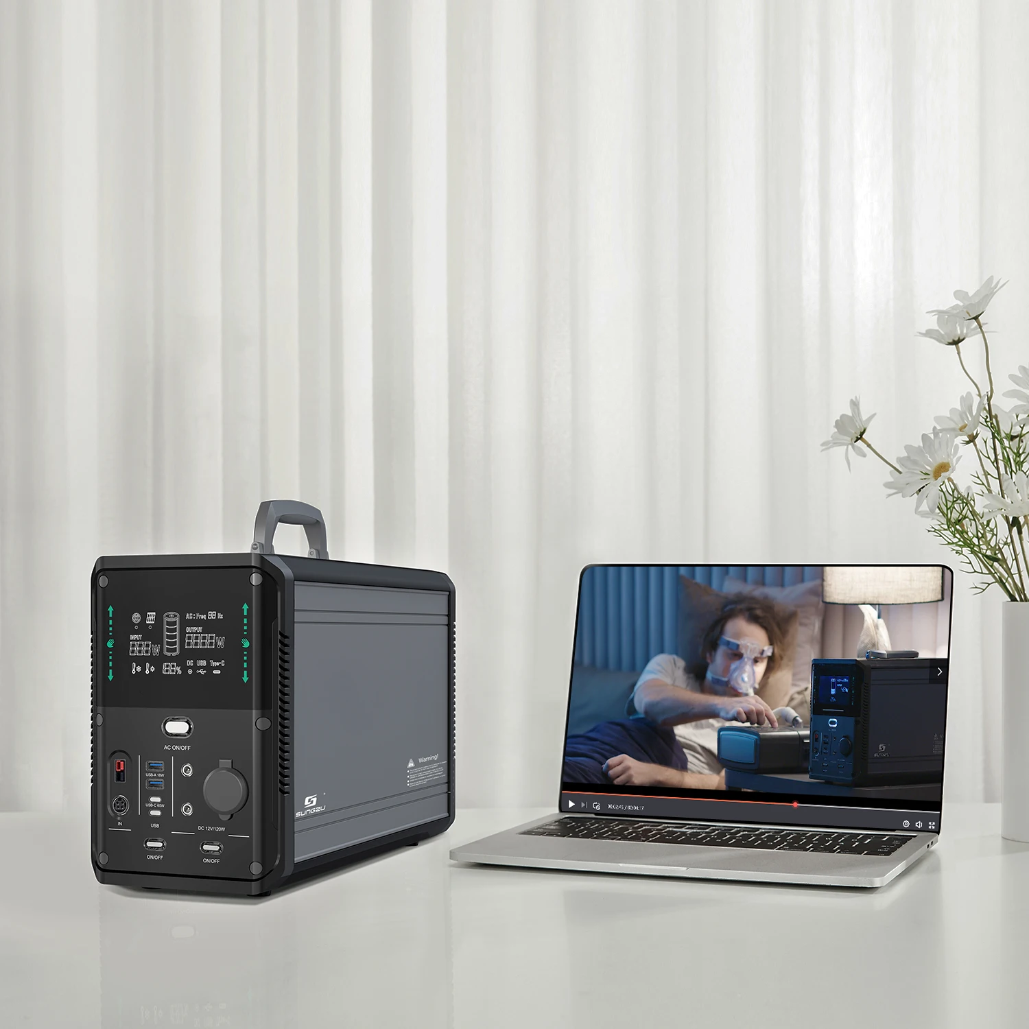 Sungzu portable solar generator 1500w solar energy kit with Lifep04 battery pure sine wave inverter solar power system home