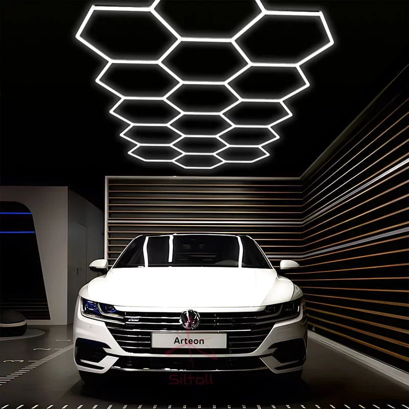 HanYin Aluminum Car Detailing garage lights Dimmable Ceiling Lights hexagonal led ceiling etl