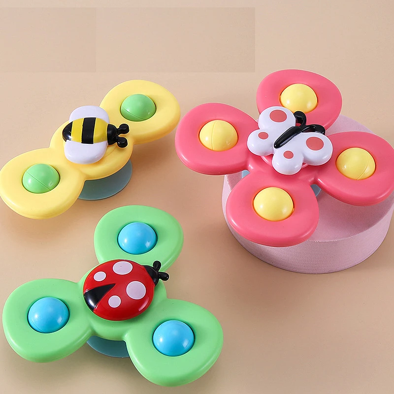 
Amazon 2021 hot selling busy bugs spinner baby sucker fingertip spinning top cartoon insect flower fidget spinner 