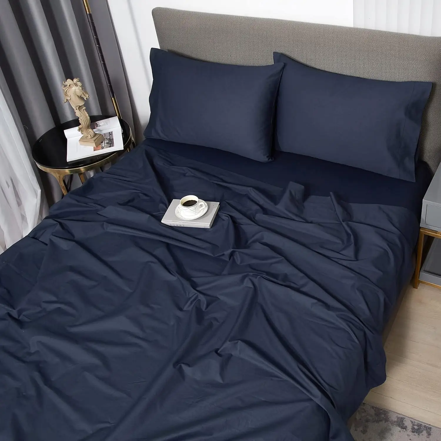 100% Egyptian Cotton- 600 Thread Count Luxury Egyptian Cotton Bed Sheets 5-Star Hotel Quality Sheets Breathable & Cooling