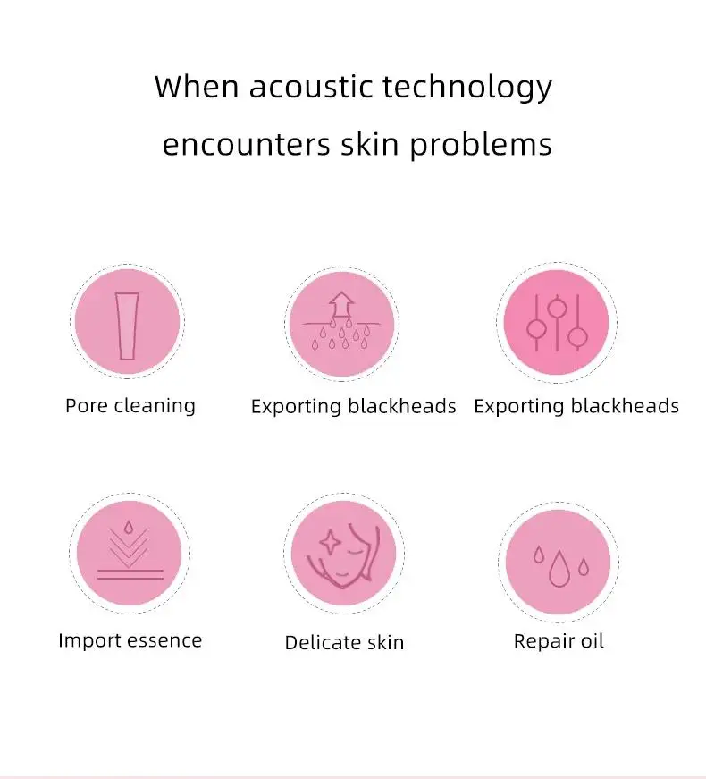 Professional face exfoliating device deep cleansing Electric ultrasonic facial skin scrubber