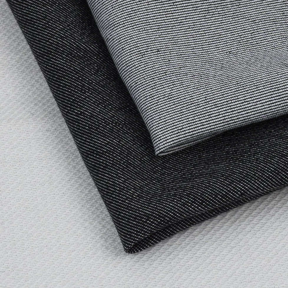 Hemp Gray Black Fabric Functional Fabric Cotton Polyester Stretch Twill  Fabric
