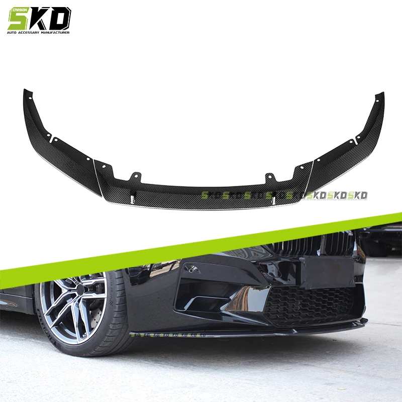 Shark Dynamic Front Body Kit for BMW F90 M5 2020+ Lci 3 Pieces Dry Carbon Fiber ST Style Front Bumper Lip