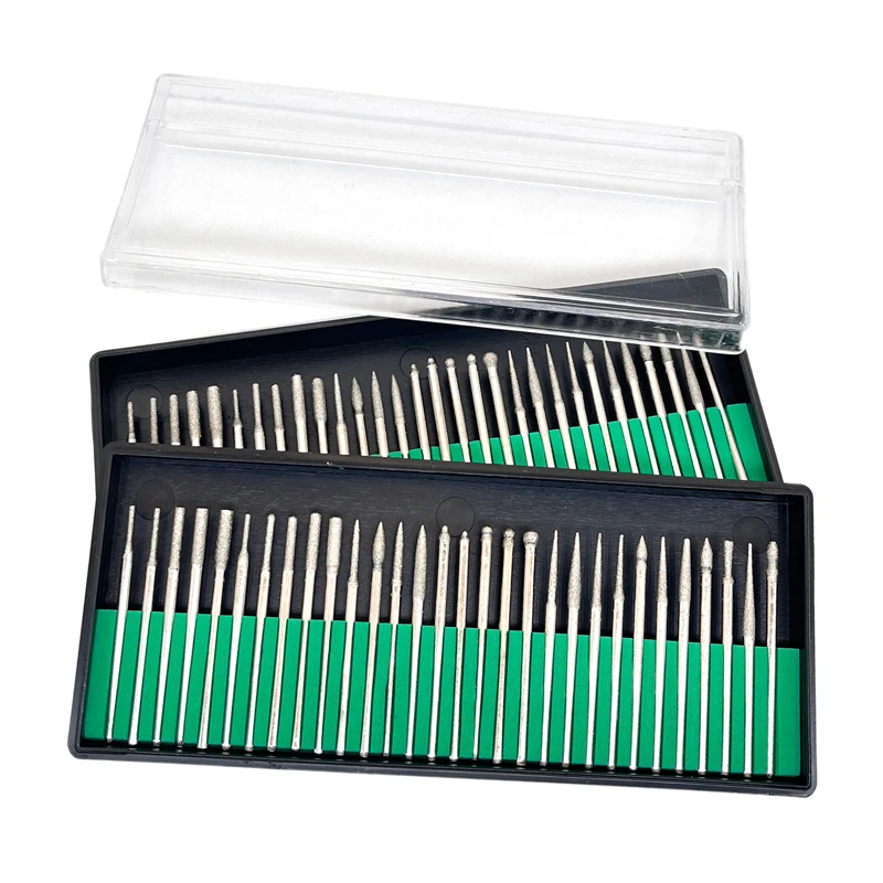 30 Pcs File Shank Cuticle Carving Kit Head Bit Engraving Burr Polishing Alloy Nail Diamond Bits Art Grinding Drill Tool Set Burs
