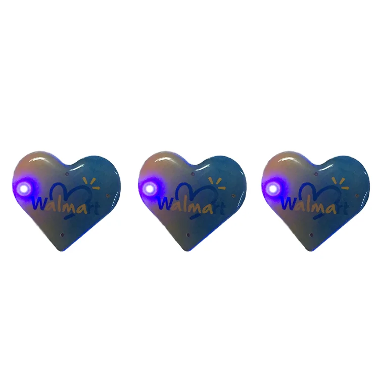Factory Supplier Led Light Badge Button Lapel Pin Custom Shape Logo Magnetic Led Pin Badges For Party Events