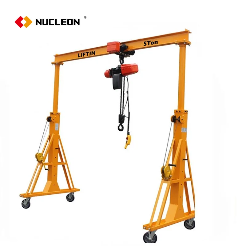China supplier foldable gantry crane 1 Ton 3 5 10 light duty mini small portable