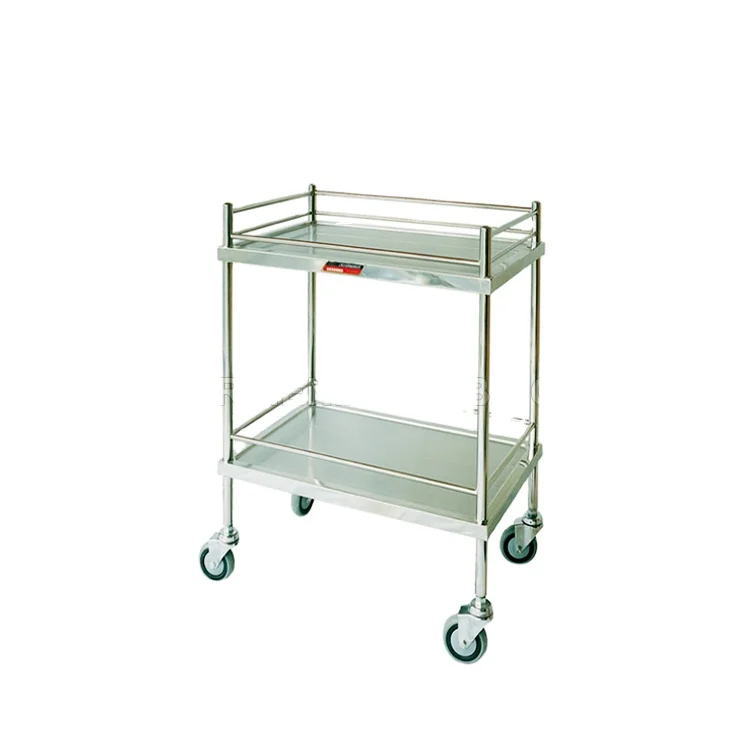 Premium Stainless Steel Lab Trolley Adjustable