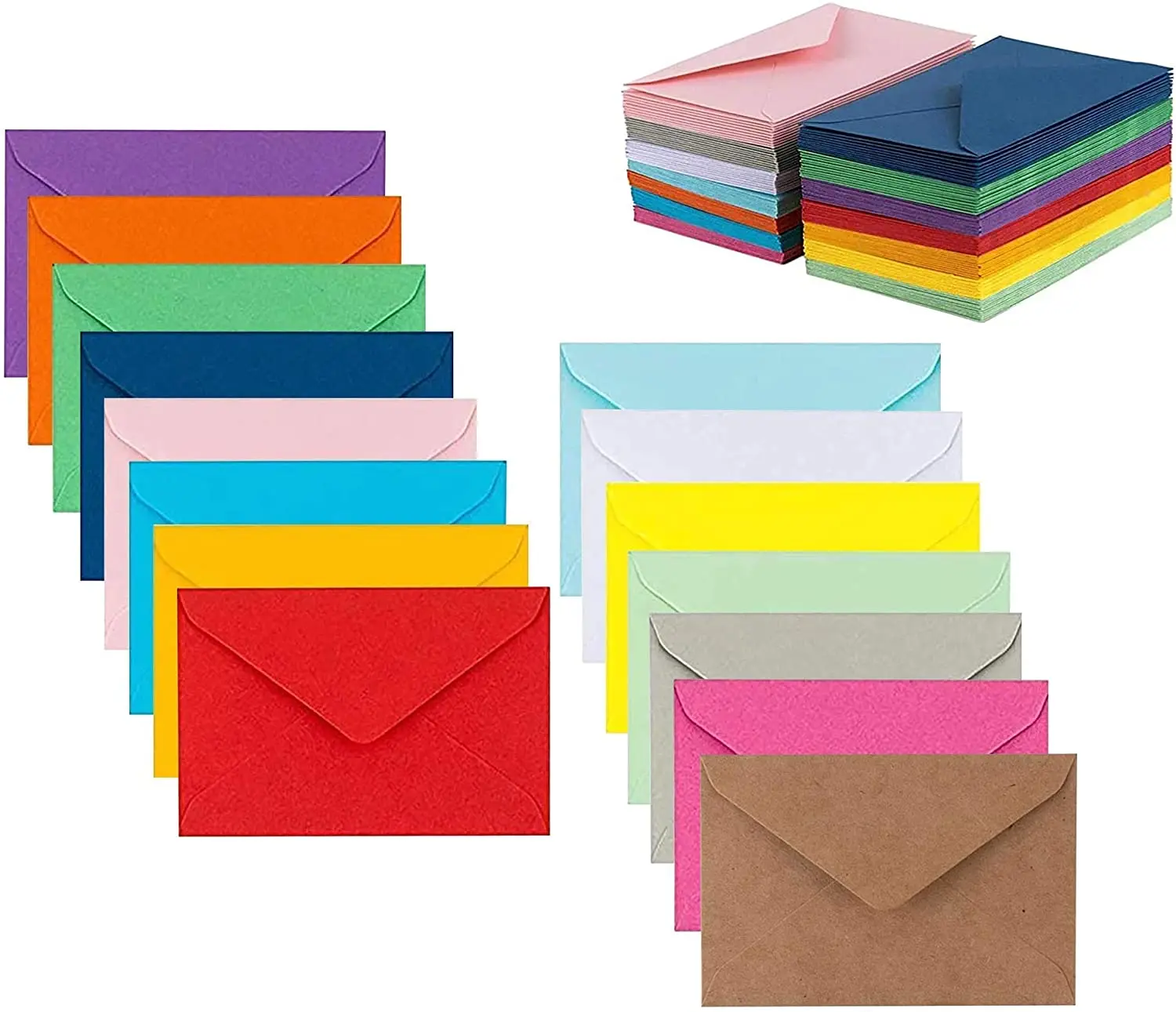 Custom Paper Envelope Rainbow Blank Single Panel Cards And Colored Envelopes Invoice Business Envelope Suitable For Office