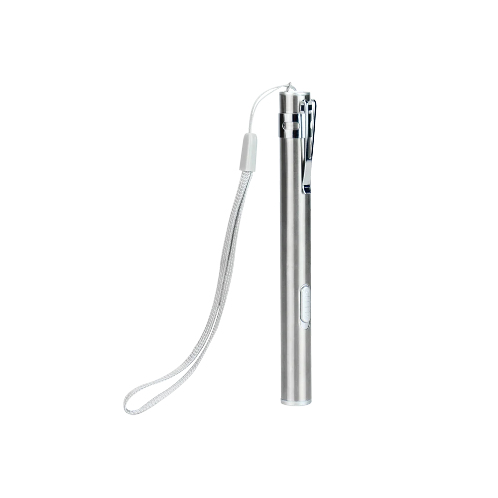 Мини-ручка маленький фонарик доктор из нержавеющей стали USB перезаряжаемый 1LED медицинский